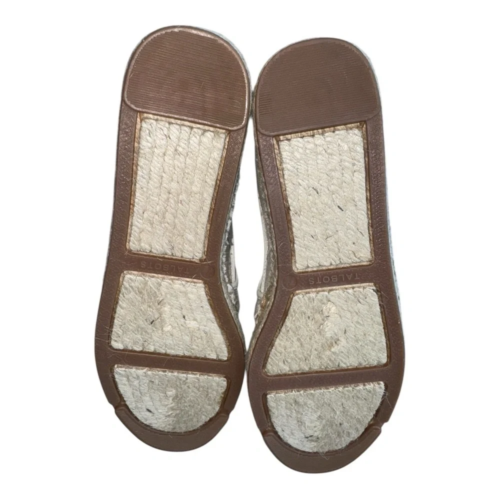 TALBOTS | NEW Izzy Espadrilles Shimmer Linen Canvas Slip On Shoe Memory Foam 7.5